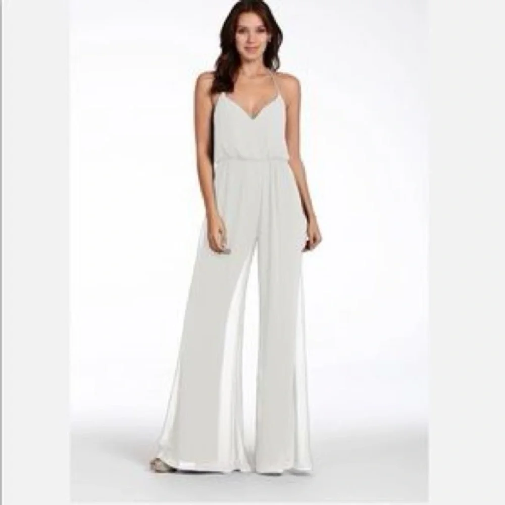 Hayley Paige Bridal Wedding Chiffon Jumpsuit Style 5710 Ivory - Picture 11 of 11